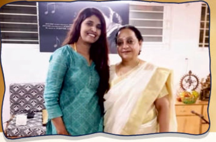 Dr. Pavithra with her Sugama Sangeetha guru, Smt. Manjula Gururaj